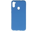 BAOHU Hoesje Geschikt voor de Samsung Galaxy A11 - Backcover Color Telefoonhoesje - Navy