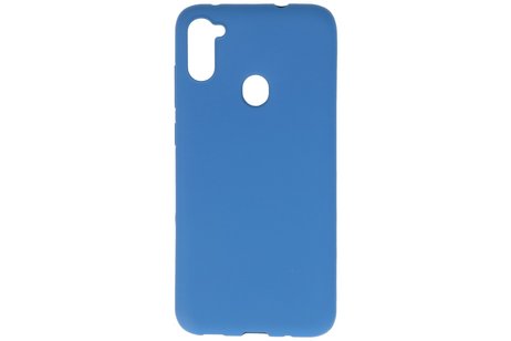BAOHU Hoesje Geschikt voor de Samsung Galaxy A11 - Backcover Color Telefoonhoesje - Navy