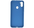 BAOHU Hoesje Geschikt voor de Samsung Galaxy A11 - Backcover Color Telefoonhoesje - Navy