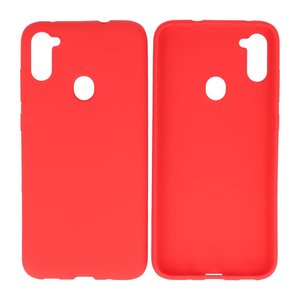 BAOHU Hoesje Geschikt voor de Samsung Galaxy A11 - Backcover Color Telefoonhoesje - Rood
