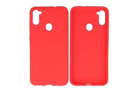 BAOHU Hoesje Geschikt voor de Samsung Galaxy A11 - Backcover Color Telefoonhoesje - Rood