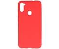 BAOHU Hoesje Geschikt voor de Samsung Galaxy A11 - Backcover Color Telefoonhoesje - Rood