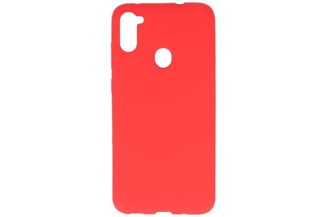 BAOHU Hoesje Geschikt voor de Samsung Galaxy A11 - Backcover Color Telefoonhoesje - Rood
