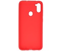BAOHU Hoesje Geschikt voor de Samsung Galaxy A11 - Backcover Color Telefoonhoesje - Rood