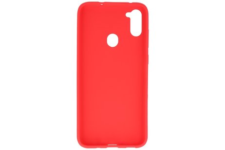BAOHU Hoesje Geschikt voor de Samsung Galaxy A11 - Backcover Color Telefoonhoesje - Rood