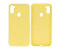 BAOHU Hoesje Geschikt voor de Samsung Galaxy A11 - Backcover Color Telefoonhoesje - Geel