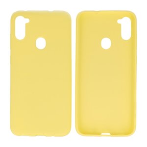 BAOHU Hoesje Geschikt voor de Samsung Galaxy A11 - Backcover Color Telefoonhoesje - Geel