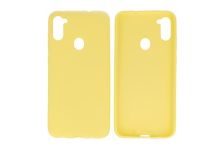 BAOHU Hoesje Geschikt voor de Samsung Galaxy A11 - Backcover Color Telefoonhoesje - Geel