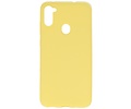 BAOHU Hoesje Geschikt voor de Samsung Galaxy A11 - Backcover Color Telefoonhoesje - Geel