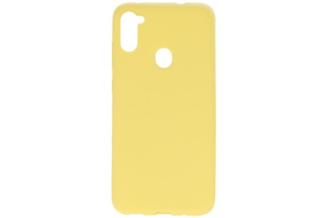 BAOHU Hoesje Geschikt voor de Samsung Galaxy A11 - Backcover Color Telefoonhoesje - Geel