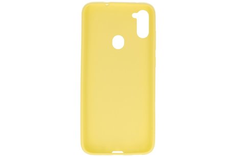 BAOHU Hoesje Geschikt voor de Samsung Galaxy A11 - Backcover Color Telefoonhoesje - Geel