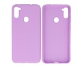 BAOHU Hoesje Geschikt voor de Samsung Galaxy A11 - Backcover Color Telefoonhoesje - Paars