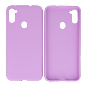 BAOHU Hoesje Geschikt voor de Samsung Galaxy A11 - Backcover Color Telefoonhoesje - Paars