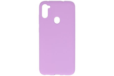 BAOHU Hoesje Geschikt voor de Samsung Galaxy A11 - Backcover Color Telefoonhoesje - Paars