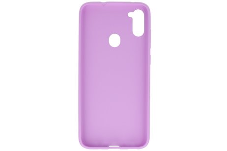 BAOHU Hoesje Geschikt voor de Samsung Galaxy A11 - Backcover Color Telefoonhoesje - Paars