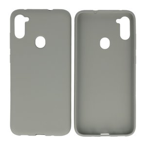 BAOHU Hoesje Geschikt voor de Samsung Galaxy A11 - Backcover Color Telefoonhoesje - Grijs