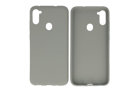 BAOHU Hoesje Geschikt voor de Samsung Galaxy A11 - Backcover Color Telefoonhoesje - Grijs