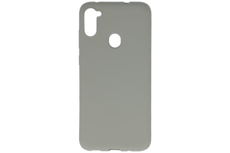 BAOHU Hoesje Geschikt voor de Samsung Galaxy A11 - Backcover Color Telefoonhoesje - Grijs