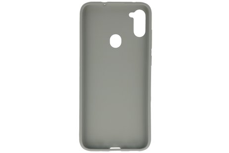 BAOHU Hoesje Geschikt voor de Samsung Galaxy A11 - Backcover Color Telefoonhoesje - Grijs