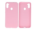 BAOHU Hoesje Geschikt voor de Samsung Galaxy A11 - Backcover Color Telefoonhoesje - Roze