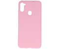 BAOHU Hoesje Geschikt voor de Samsung Galaxy A11 - Backcover Color Telefoonhoesje - Roze