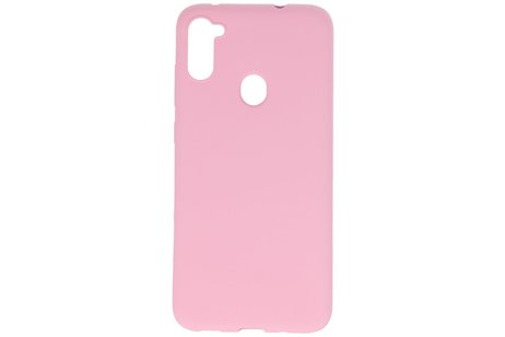 BAOHU Hoesje Geschikt voor de Samsung Galaxy A11 - Backcover Color Telefoonhoesje - Roze