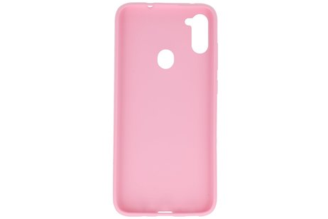 BAOHU Hoesje Geschikt voor de Samsung Galaxy A11 - Backcover Color Telefoonhoesje - Roze