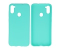 BAOHU Hoesje Geschikt voor de Samsung Galaxy A11 - Backcover Color Telefoonhoesje - Turquoise