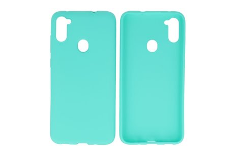BAOHU Hoesje Geschikt voor de Samsung Galaxy A11 - Backcover Color Telefoonhoesje - Turquoise