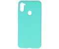 BAOHU Hoesje Geschikt voor de Samsung Galaxy A11 - Backcover Color Telefoonhoesje - Turquoise