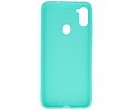 BAOHU Hoesje Geschikt voor de Samsung Galaxy A11 - Backcover Color Telefoonhoesje - Turquoise