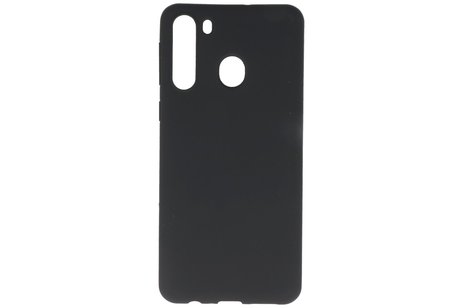 BAOHU Hoesje Geschikt voor de Samsung Galaxy A21 - Backcover Color Telefoonhoesje - Zwart