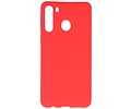 BAOHU Hoesje Geschikt voor de Samsung Galaxy A21 - Backcover Color Telefoonhoesje - Rood