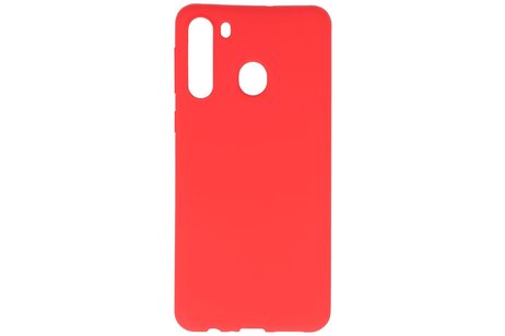 BackCover Hoesje Color Telefoonhoesje voor Samsung Galaxy A21 Rood