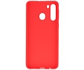 BAOHU Hoesje Geschikt voor de Samsung Galaxy A21 - Backcover Color Telefoonhoesje - Rood