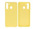 BAOHU Hoesje Geschikt voor de Samsung Galaxy A21 - Backcover Color Telefoonhoesje - Geel