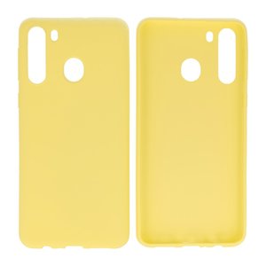 BAOHU Hoesje Geschikt voor de Samsung Galaxy A21 - Backcover Color Telefoonhoesje - Geel