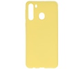 BAOHU Hoesje Geschikt voor de Samsung Galaxy A21 - Backcover Color Telefoonhoesje - Geel