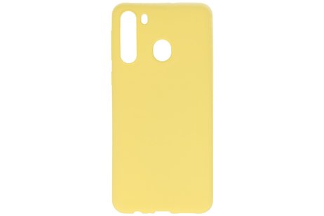 BAOHU Hoesje Geschikt voor de Samsung Galaxy A21 - Backcover Color Telefoonhoesje - Geel