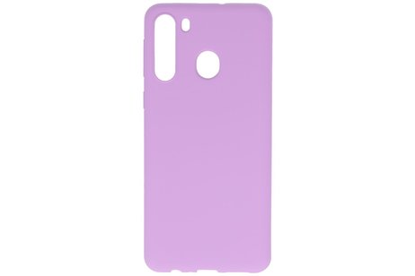 BAOHU Hoesje Geschikt voor de Samsung Galaxy A21 - Backcover Color Telefoonhoesje - Paars