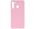 BAOHU Hoesje Geschikt voor de Samsung Galaxy A21 - Backcover Color Telefoonhoesje - Roze