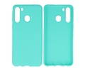 BAOHU Hoesje Geschikt voor de Samsung Galaxy A21 - Backcover Color Telefoonhoesje - Turquoise