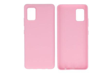 BAOHU Hoesje Geschikt voor de Samsung Galaxy A31 - Backcover Color Telefoonhoesje - Roze