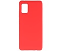 BAOHU Hoesje Geschikt voor de Samsung Galaxy A41 - Backcover Color Telefoonhoesje - Rood