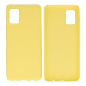 BAOHU Hoesje Geschikt voor de Samsung Galaxy A41 - Backcover Color Telefoonhoesje - Geel