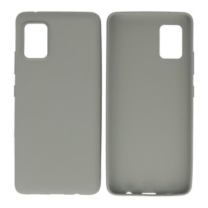 BAOHU Hoesje Geschikt voor de Samsung Galaxy A41 - Backcover Color Telefoonhoesje - Grijs