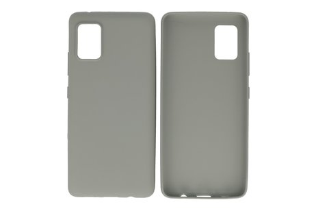 BAOHU Hoesje Geschikt voor de Samsung Galaxy A41 - Backcover Color Telefoonhoesje - Grijs