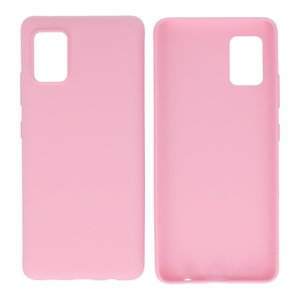 BAOHU Hoesje Geschikt voor de Samsung Galaxy A41 - Backcover Color Telefoonhoesje - Roze