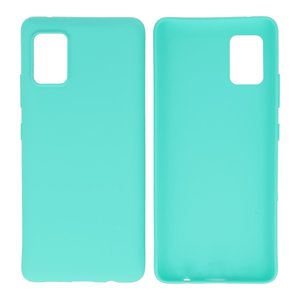 BAOHU Hoesje Geschikt voor de Samsung Galaxy A41 - Backcover Color Telefoonhoesje - Turquoise