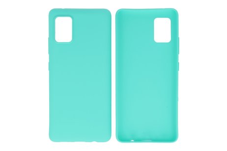BAOHU Hoesje Geschikt voor de Samsung Galaxy A41 - Backcover Color Telefoonhoesje - Turquoise